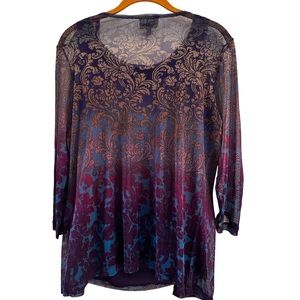 Gorgeous 2 piece Lynn Ritchie Blouse set-Ombre-Petite Large-100% silk